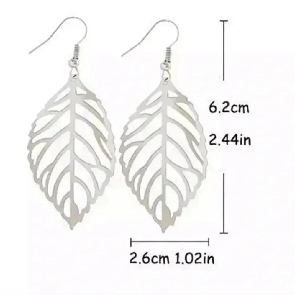Silver leaf hot earring